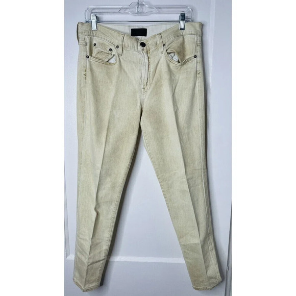 Vince Rlaxed Jeans Womens Sz 31 Stretch Tan Zip Fly Cotton Pockets Made In USA - Picture 1 of 15
